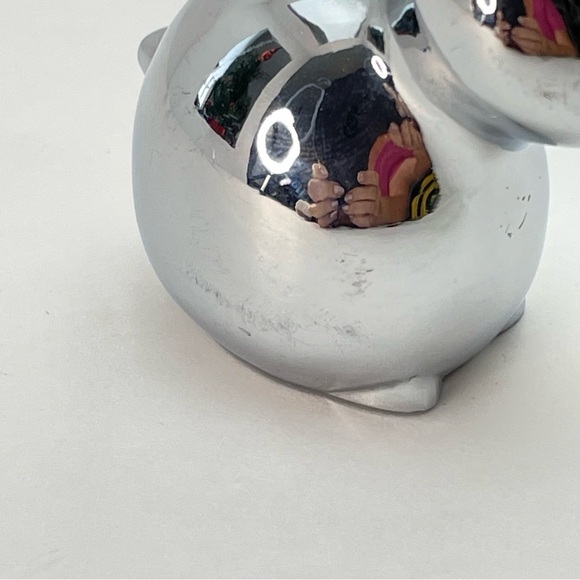 CHROME Bunny Rabbit Ring Holder Paperweight - Picture 11 of 11